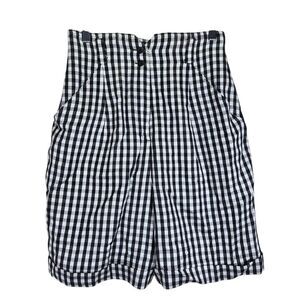Vintage Eleanor P Brenner Womens High Waisted Shorts 70s Inspired Gingham Preppy